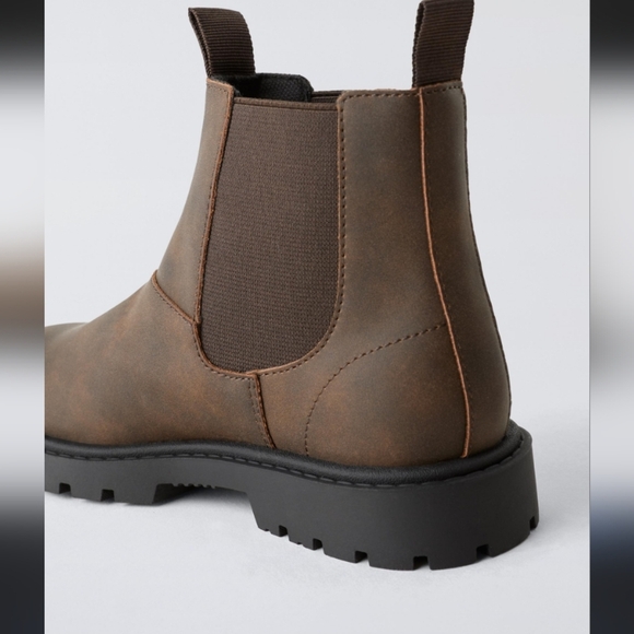 Zara Womens Suede Pull On Platform Ankle Boots Brown US 6.5  EU 37 - Picture 3 of 14